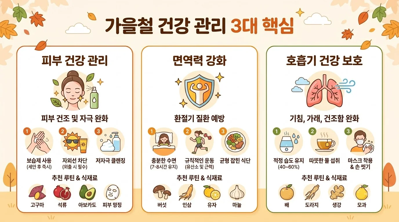 가을철 건강 관리 인포그래픽