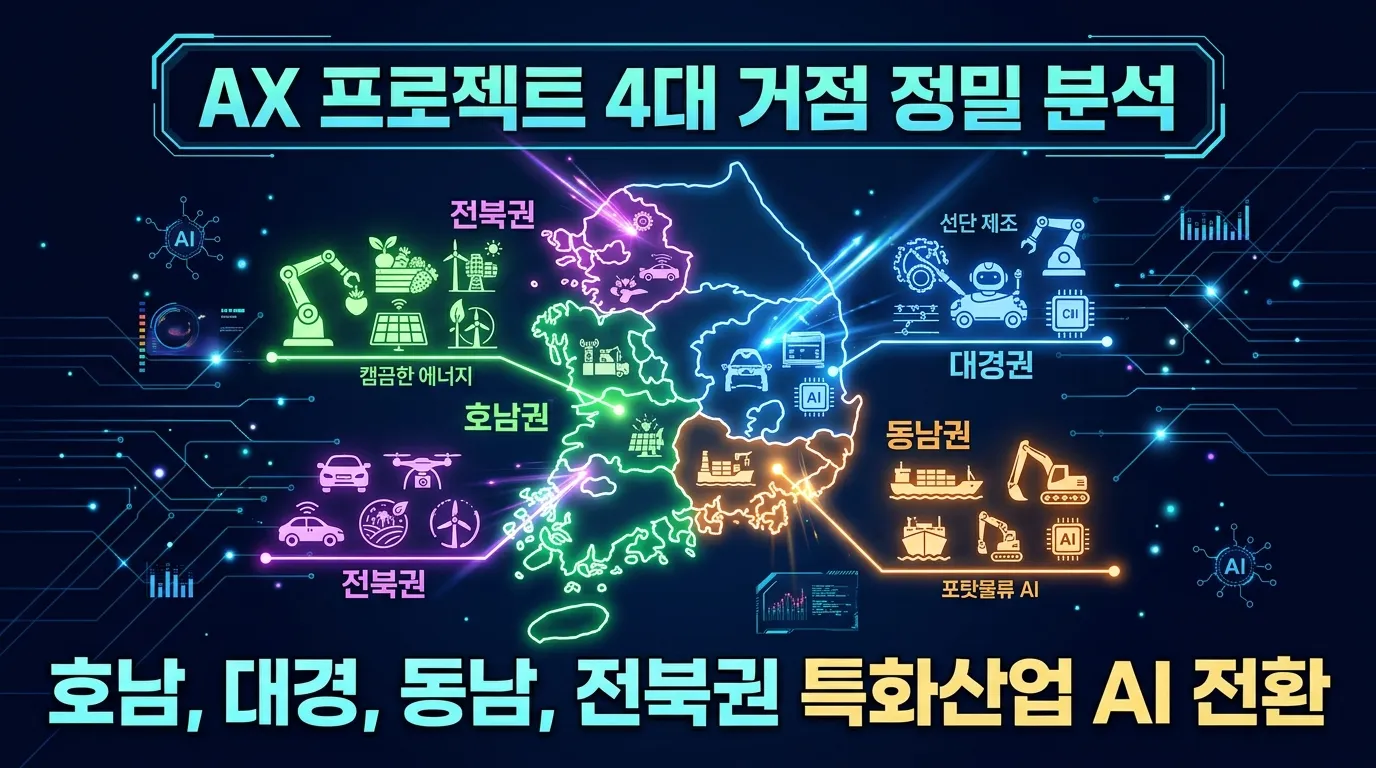AX프로젝트 4대 권역 완전 분석 — 호남·대경·동남·전북 지역 특화 산업 AI 전환