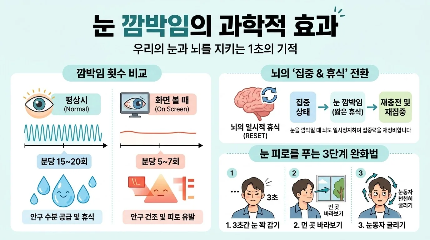 눈 깜빡임 과학 인포그래픽