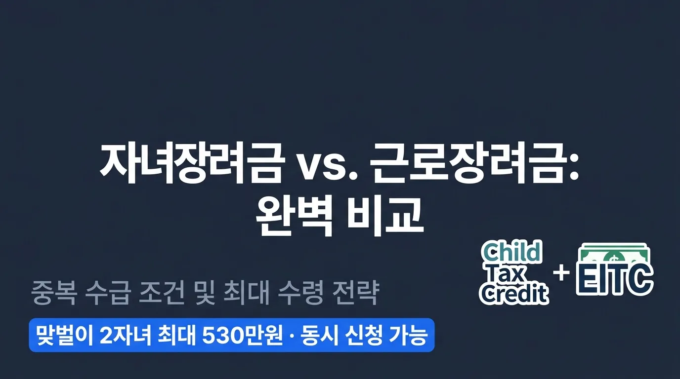자녀장려금 vs 근로장려금 완전 비교 — 중복 수령 조건과 최대 수령 전략