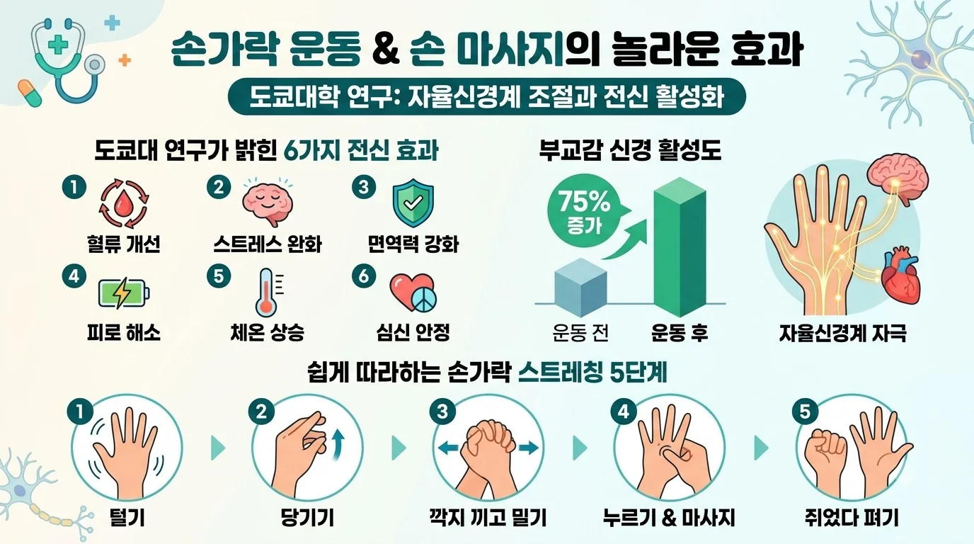 손가락 스트레칭 자율신경계 효과 인포그래픽