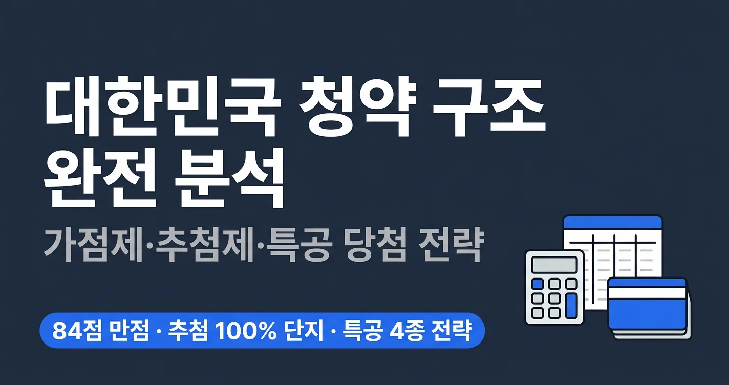 대한민국 청약 구조 완전 분석 — 가점제·추첨제·특공 당첨 전략