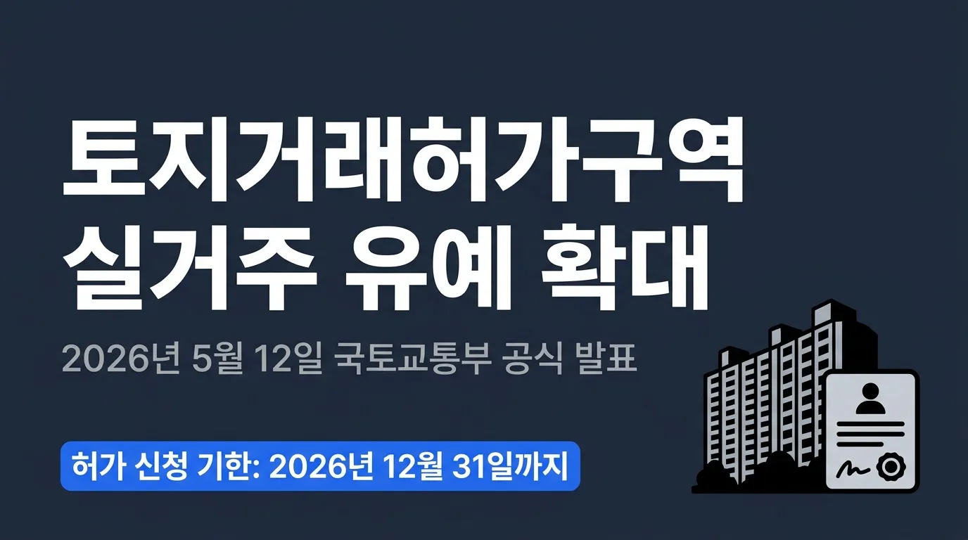 토지거래허가구역 실거주 유예 확대 완전 분석 — 무주택자 조건·기한·대출 공식 기준 총정리