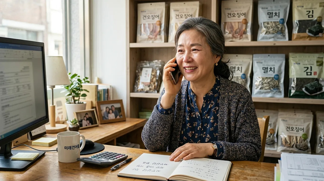 소상공인이 채무조정 상담 전화를 하는 모습
