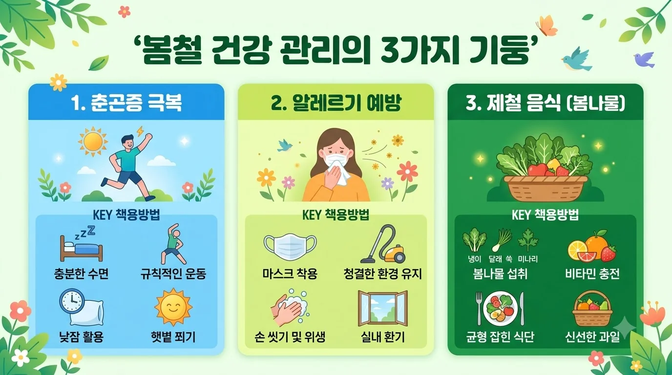 봄철 건강 관리 인포그래픽
