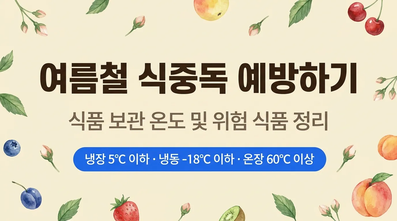 여름 식중독 예방 — 음식 보관 온도와 위험 식품 정리