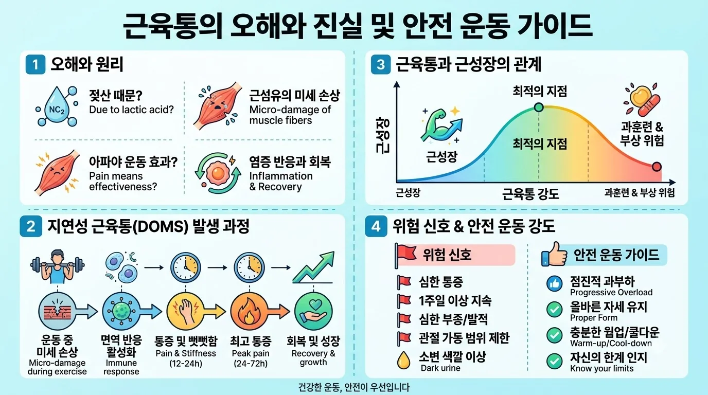 근육통 과학 인포그래픽