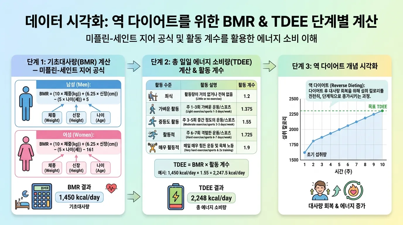 체중 유지 칼로리 계산 인포그래픽