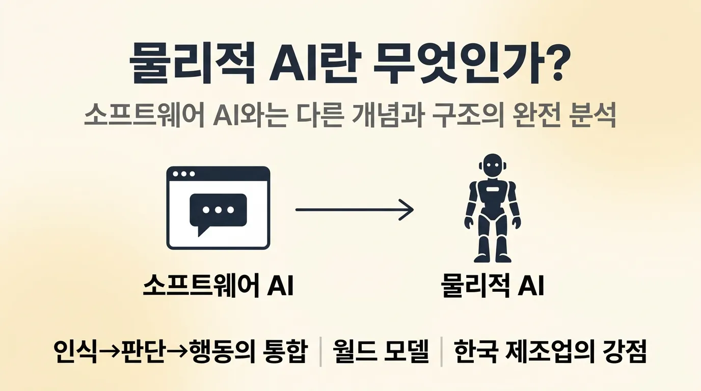 피지컬 AI란 무엇인가 — 소프트웨어 AI와 다른 개념과 구조 완전 분석